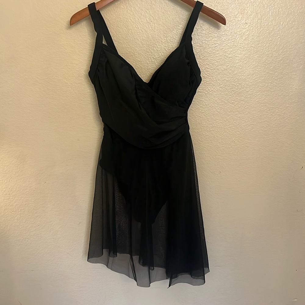 Vintage Carol Wior One Piece Swimsuit Swim Dress 8P
